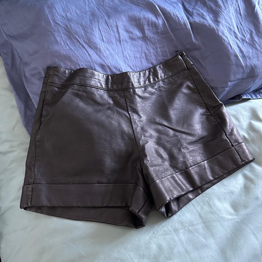French Connection leather shorts